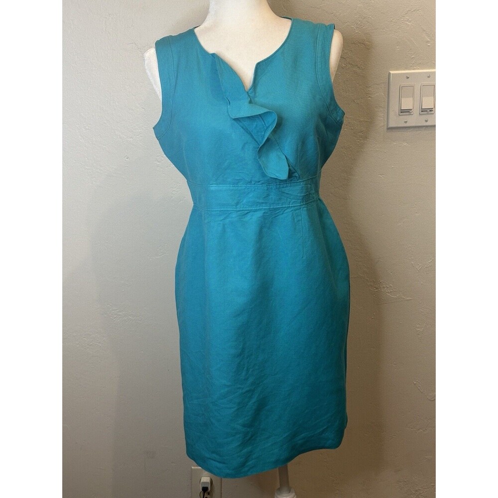 Tahari Arthur S Levine Linen Blend Dress Size 8 Petite AZ3470d